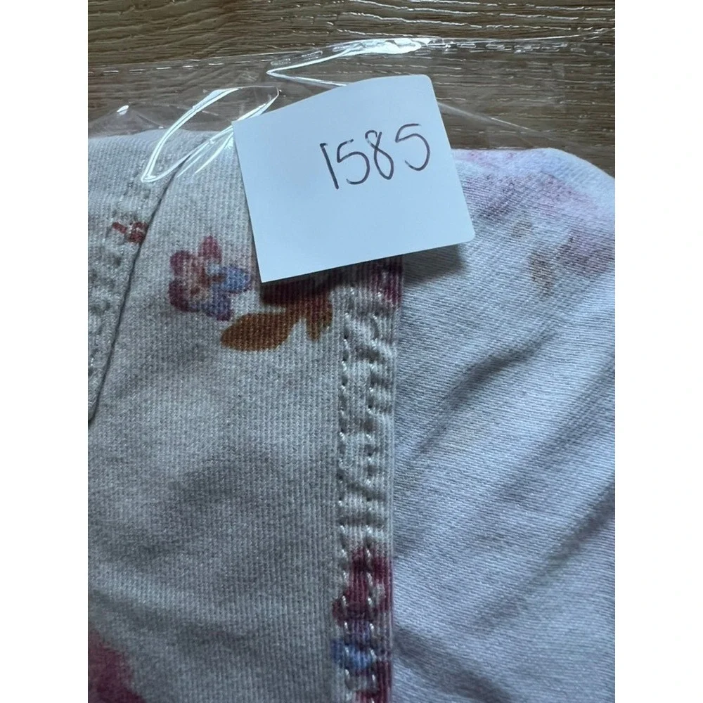 OshKosh B'gosh Corduroy Overalls Toddler 3T Cream Floral Print Cotton Bibs